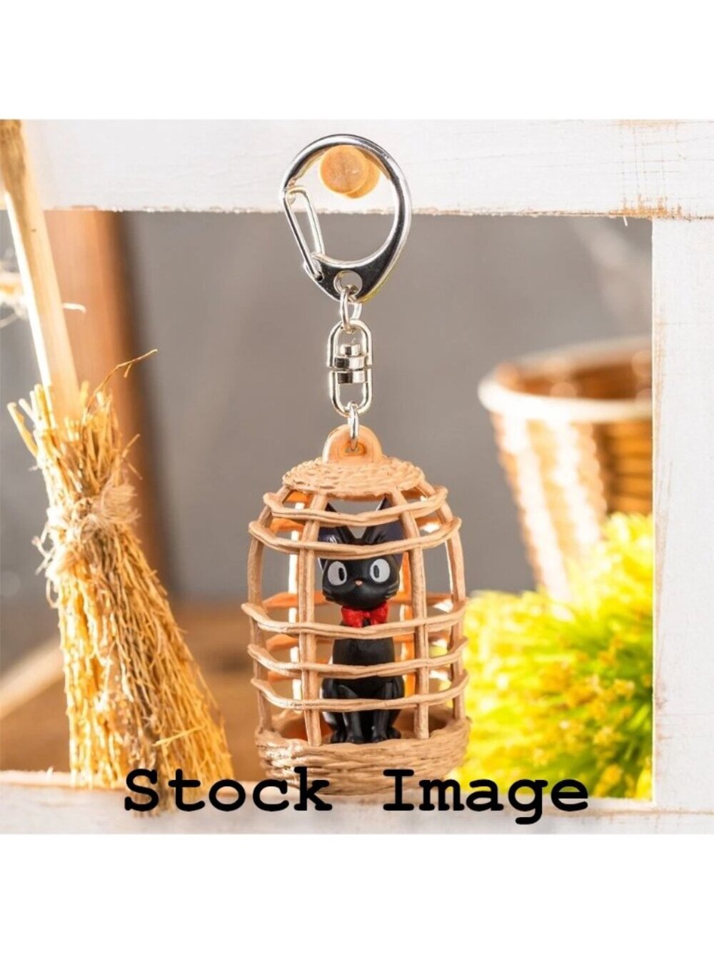 NWT Studio Ghibli Park Japan Kiki's Delivery Service Jiji In Cage 3D Keychain